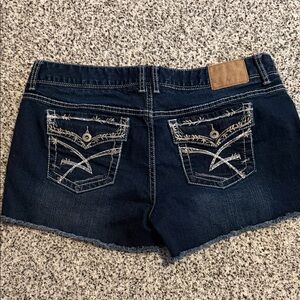 Amethyst Jeans Navy Denim Shorts with Lace Details